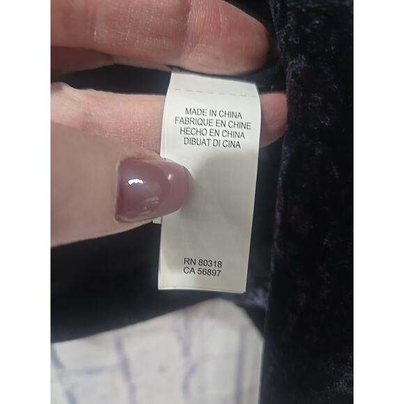 Lucky Brand Women Purple Floral Burnout Crushed Velvet Blazer Jacket Medium - Picture 5 of 6